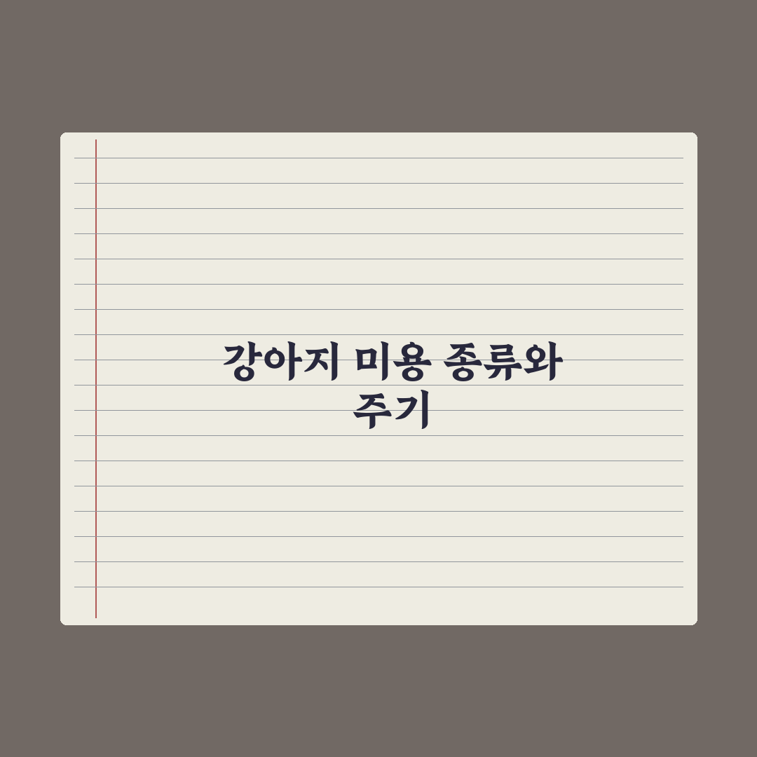 강아지 미용 - 종류와 빈도 가이드 핵심정리, 전문가의 5대 분석 원칙