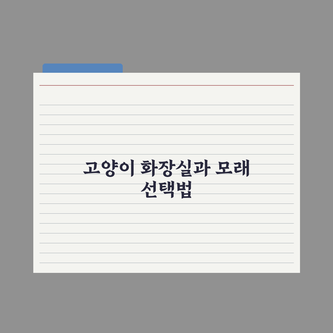 고양이 화장실 훈련과 모래 선택법 핵심정리, 전문가가 검증한 5가지 원칙